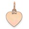 14K Rose Gold Heart Charm Engraveable Jewelry Pendant 15mm x 10mm